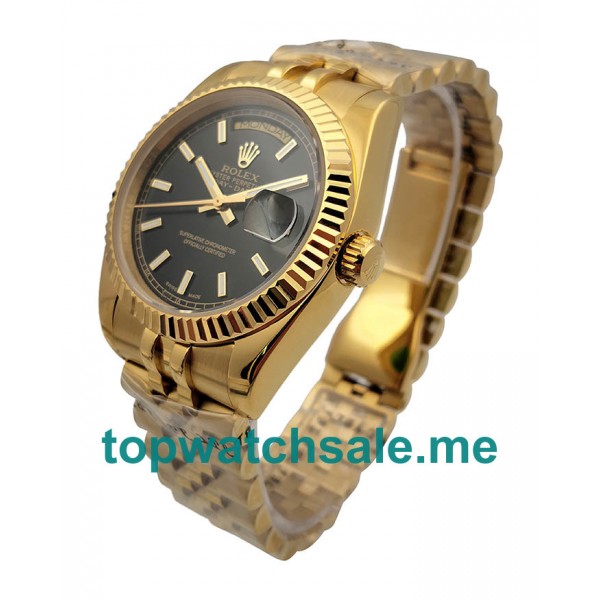 UK Black Dials Gold Rolex Day-Date 118238 Replica Watches