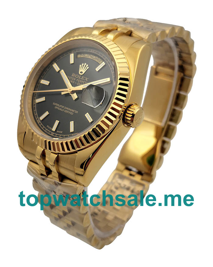 UK Black Dials Gold Rolex Day-Date 118238 Replica Watches