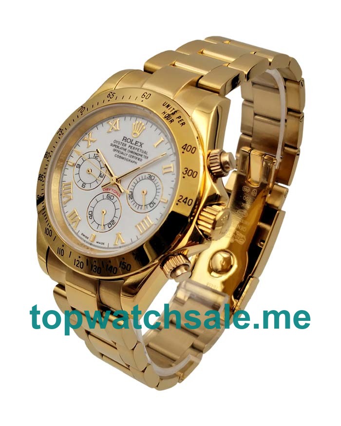 UK White Dials Gold Rolex Daytona 116528 Replica Watches