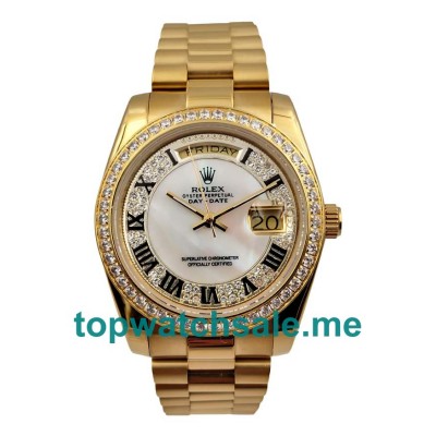 UK Mother-of-pearl Dials Gold Rolex Day-Date 118388 Replica Watches