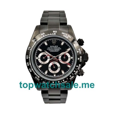 UK Black Dials Black Steel Rolex Daytona 116500 Replica Watches