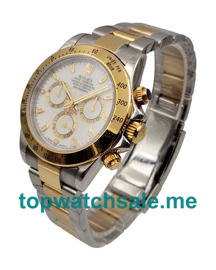 UK White Dials Steel And Gold Rolex Daytona 116523 Replica Watches