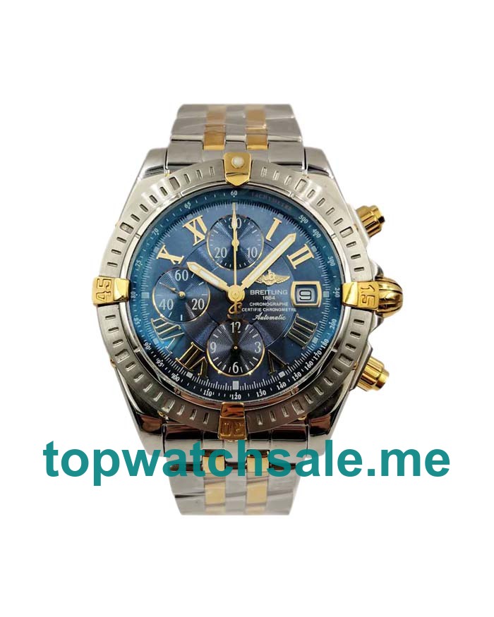 UK Blue Dials Steel And Gold Breitling Chronomat Evolution B13356 Replica Watches