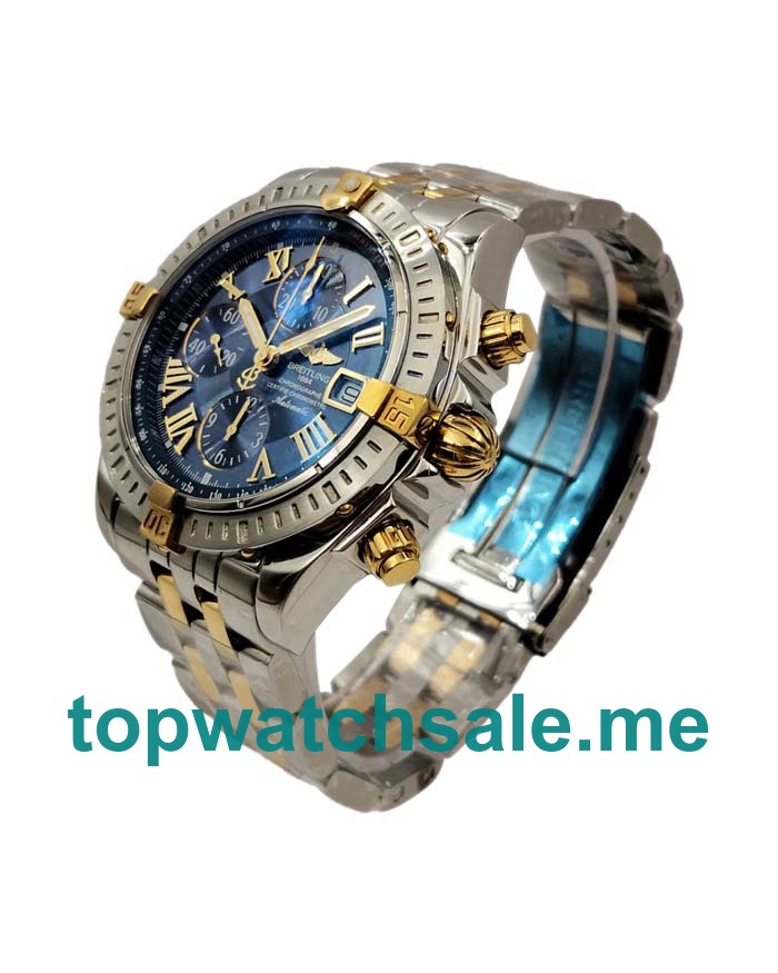 UK Blue Dials Steel And Gold Breitling Chronomat Evolution B13356 Replica Watches