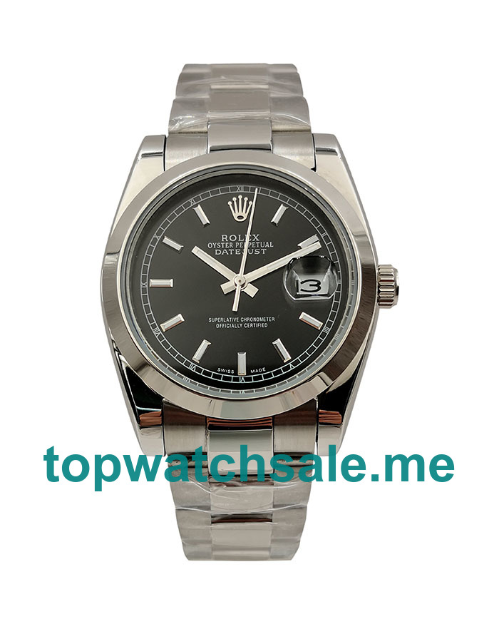 UK Black Dials Steel Rolex Datejust 116200 Replica Watches