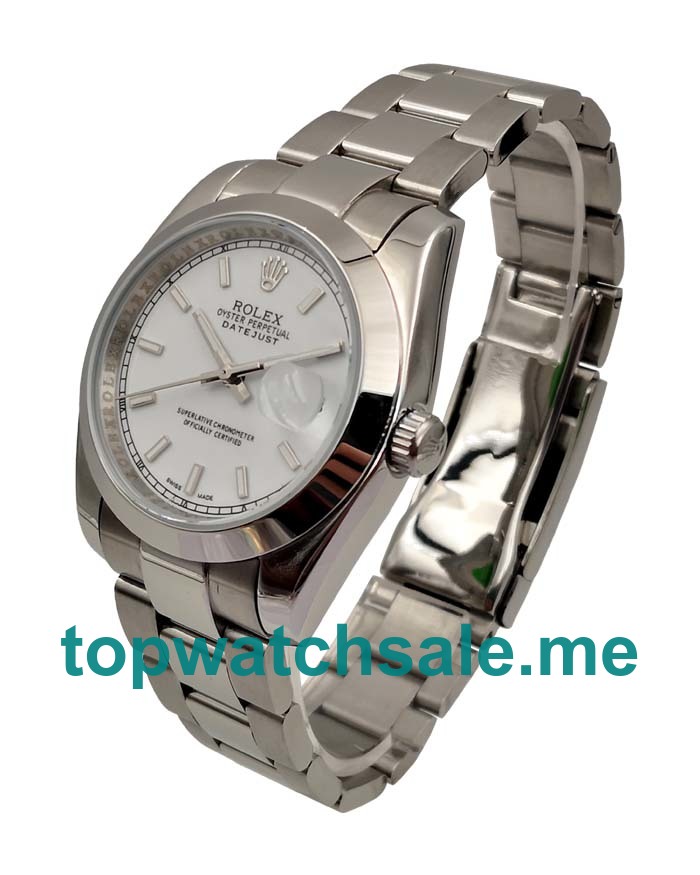 UK White Dials Steel Rolex Datejust 116200 Replica Watches