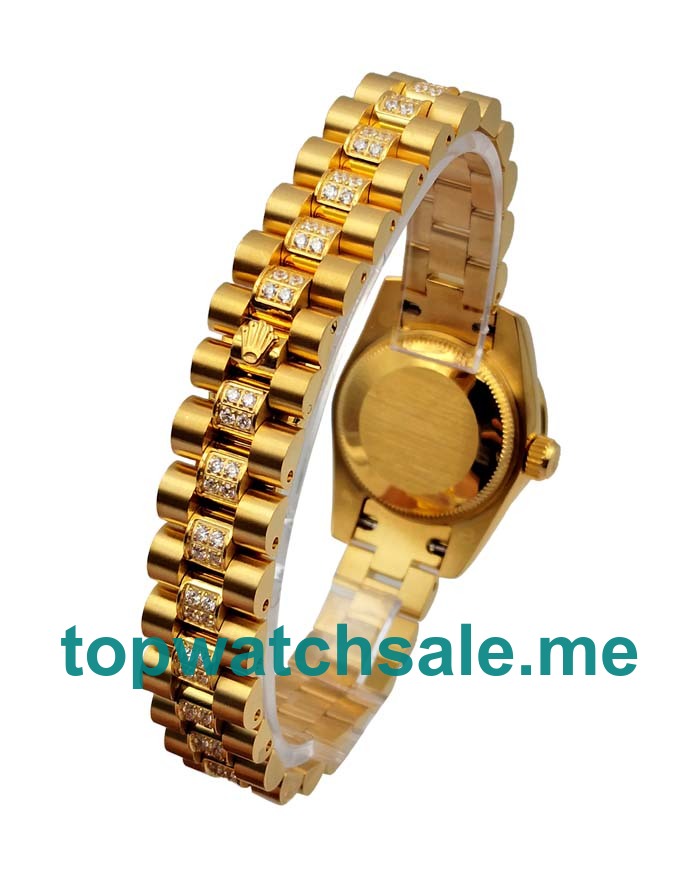 UK Diamond Dials Gold Rolex Lady-Datejust 179158 Replica Watches