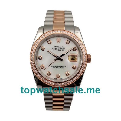 UK White Mother-of-pearl Dials Steel And Rose Gold Rolex Datejust 126281 Replica Watches