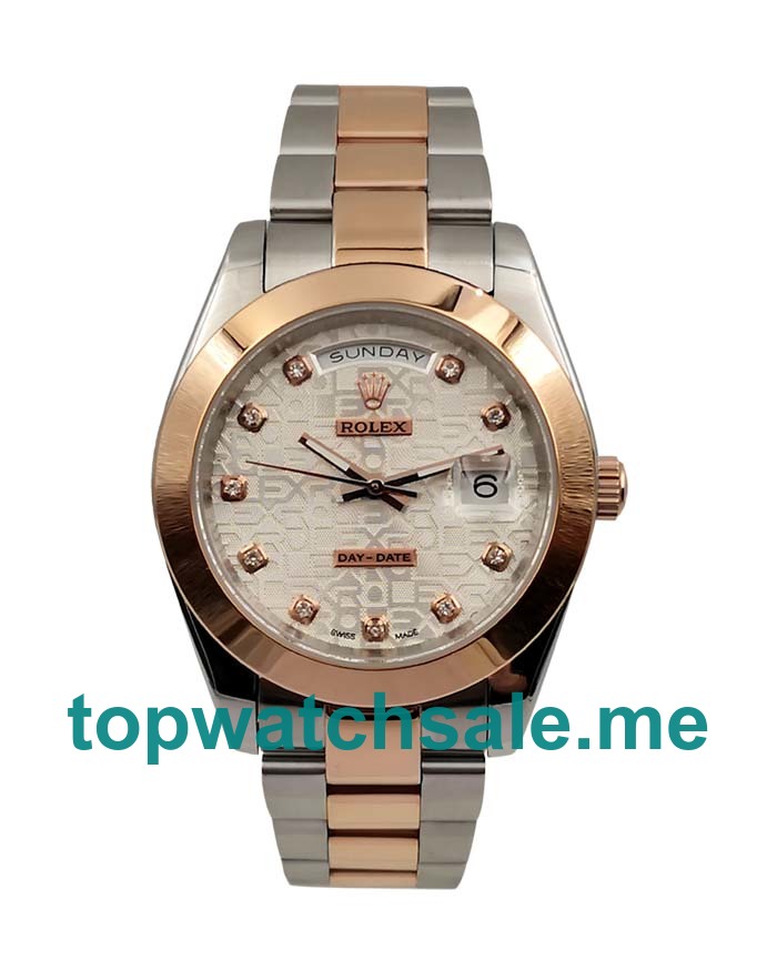 UK Silver Dials Steel And Rose Gold Rolex Day-Date 218206 Replica Watches