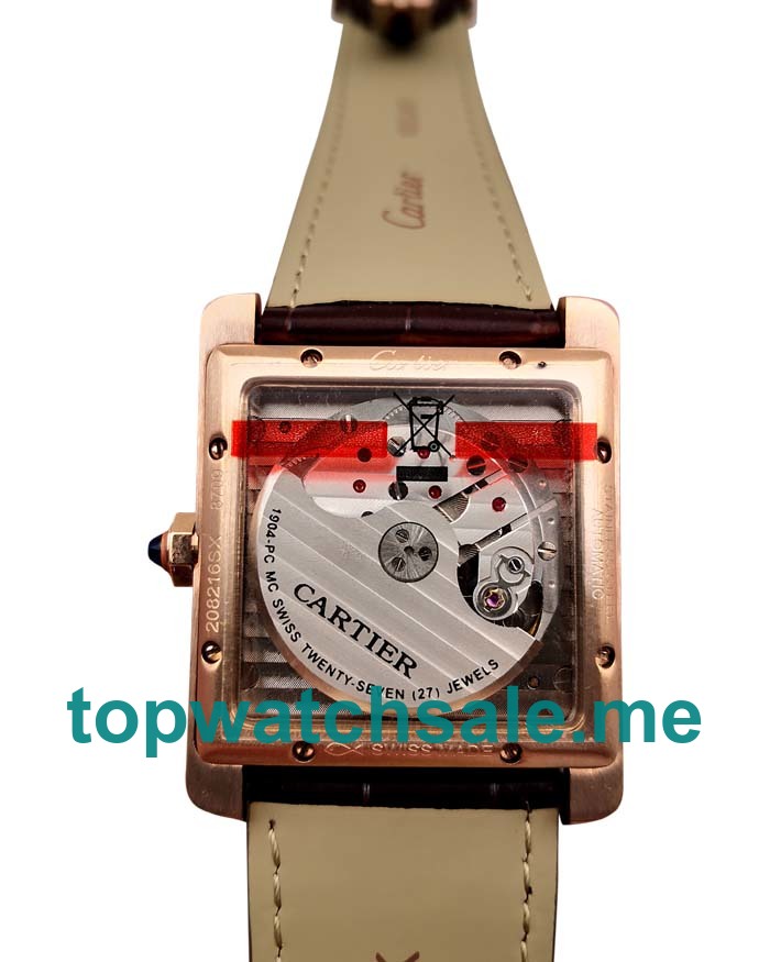 UK Brown Dials Rose Gold Cartier Tank MC W5330002 Replica Watches