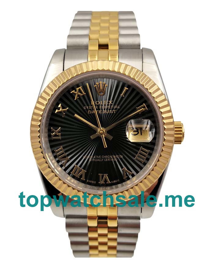 UK Black Dials Steel And Gold Rolex Datejust 126233 Replica Watches