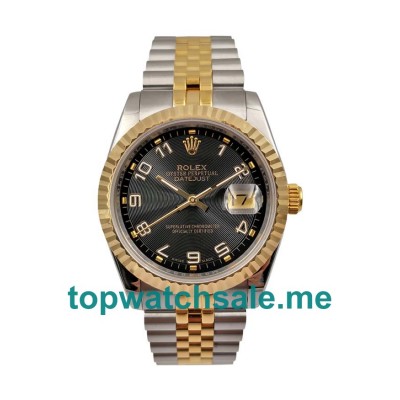 UK Black Dials Steel And Gold Rolex Datejust 116233 Replica Watches