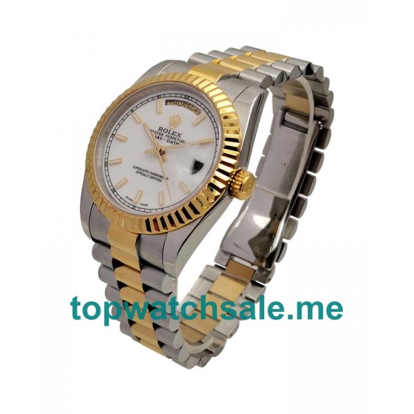 UK White Dials Steel And Gold Rolex Day-Date 118238 Replica Watches