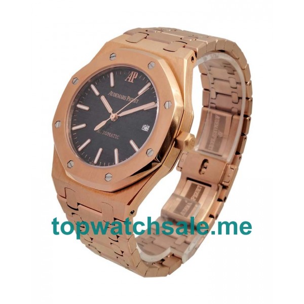 UK Black Dials Rose Gold Audemars Piguet Royal Oak Jumbo 15400OR.OO.1220OR.01 Replica Watches