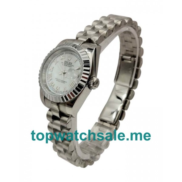 UK White Dials Steel Rolex Lady-Datejust 79174 Replica Watches