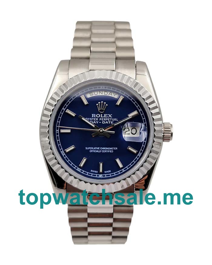 UK Blue Dials Steel Rolex Day-Date 118239 Replica Watches