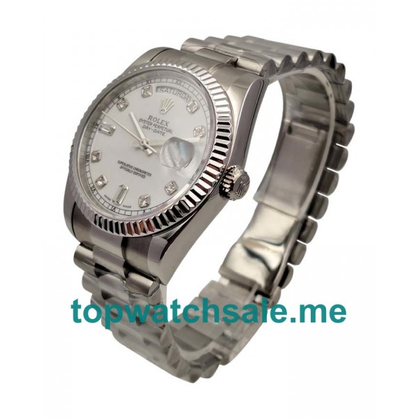 UK White Dials Steel Rolex Day-Date 118239 Replica Watches