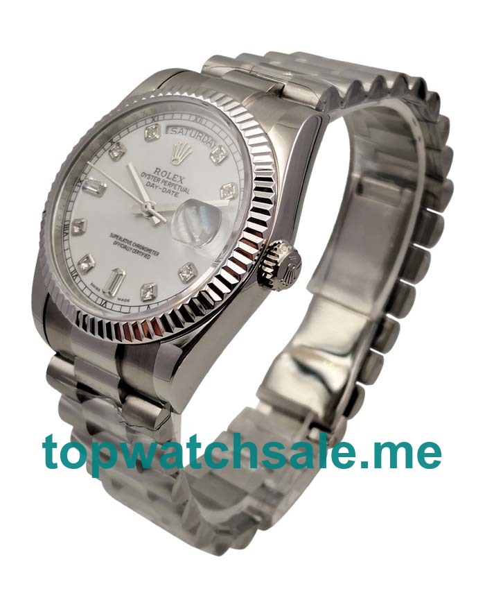 UK White Dials Steel Rolex Day-Date 118239 Replica Watches