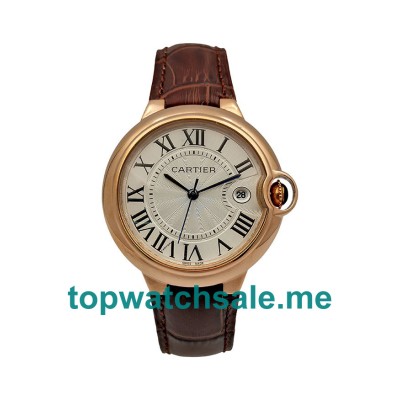 UK Silver Dials Rose Gold Cartier Ballon Bleu WGBB0009 Replica Watches