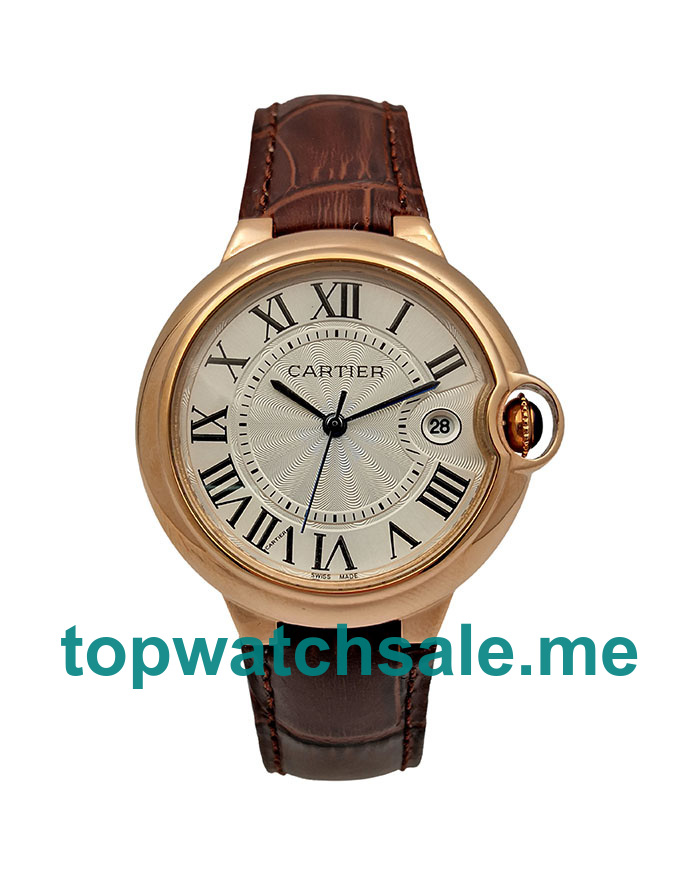 UK Silver Dials Rose Gold Cartier Ballon Bleu WGBB0009 Replica Watches