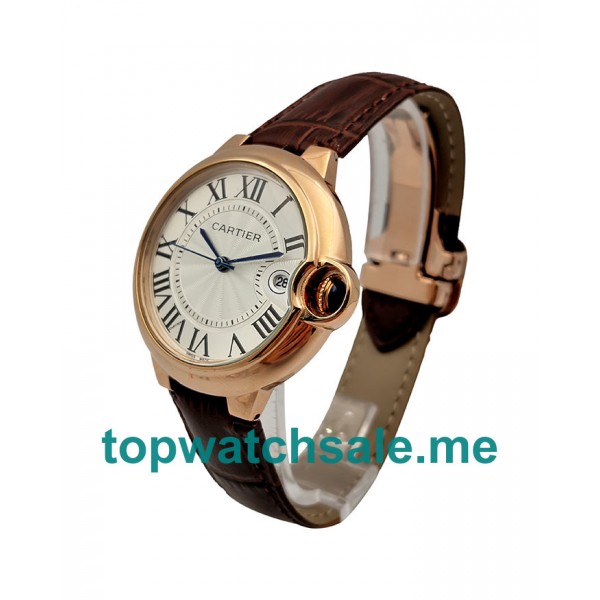 UK Silver Dials Rose Gold Cartier Ballon Bleu WGBB0009 Replica Watches