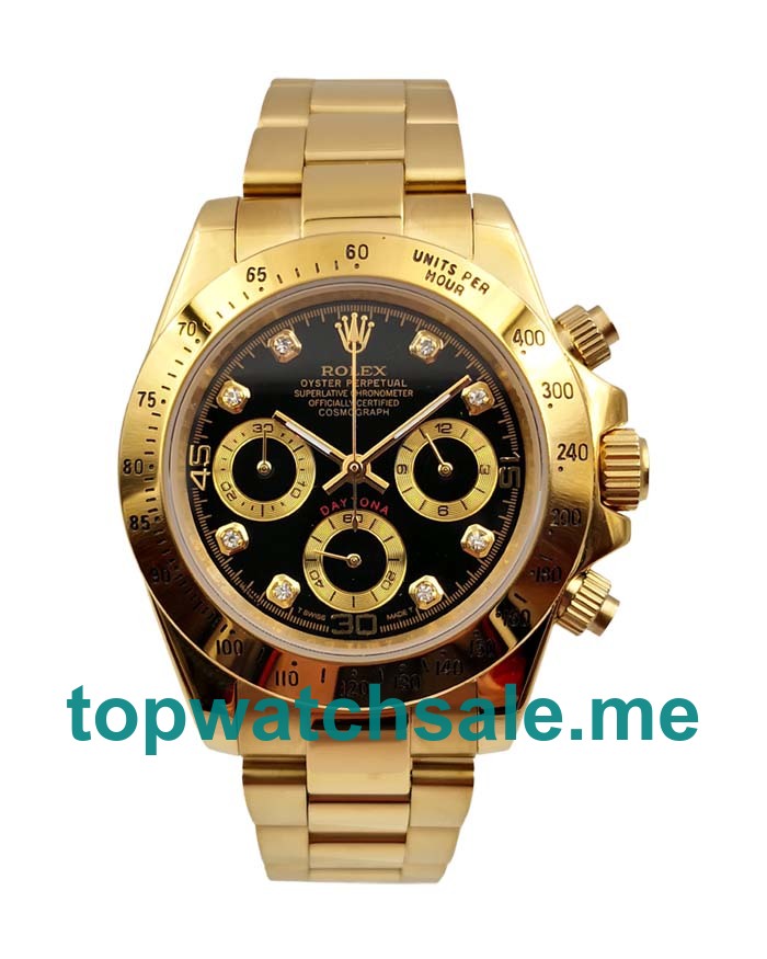 UK Black Dials Gold Rolex Daytona 116528 Replica Watches