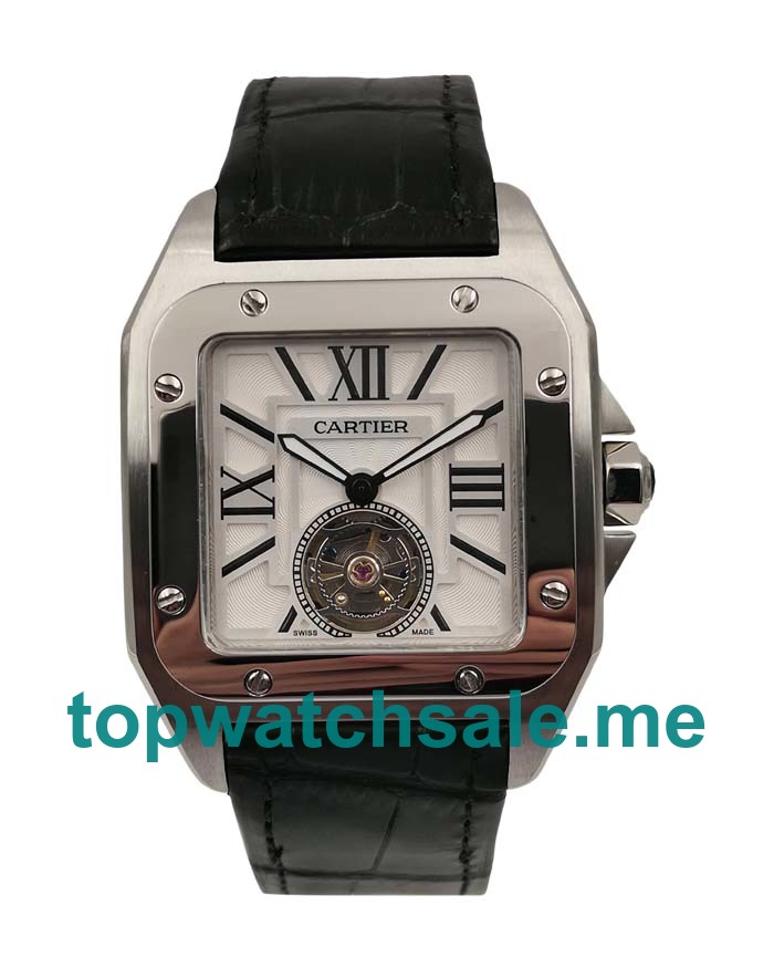 UK White Dials Steel Cartier Santos 100 30513 Replica Watches