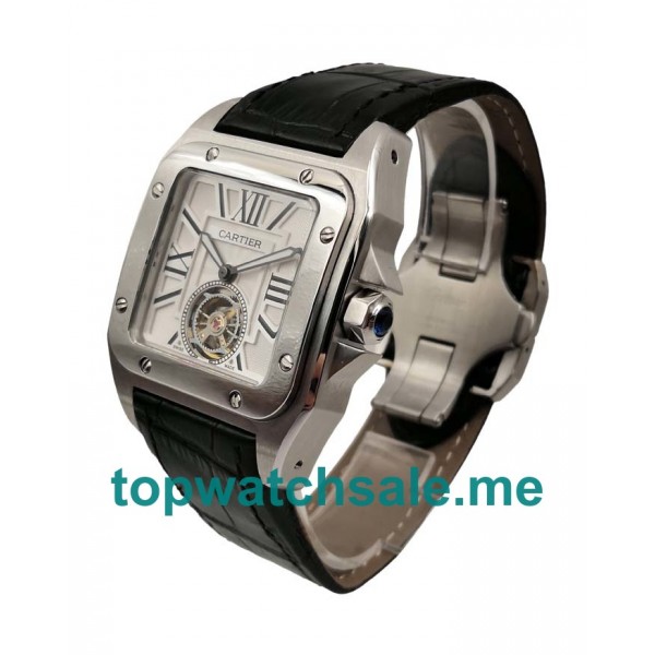 UK White Dials Steel Cartier Santos 100 30513 Replica Watches