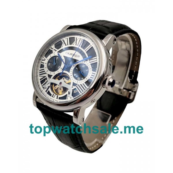 UK Black Dials Steel Cartier Rotonde W1580007 Replica Watches