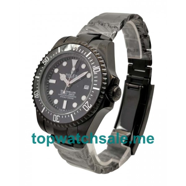 UK Black Dials Black Steel Rolex Sea-Dweller Deepsea 116660 Replica Watches