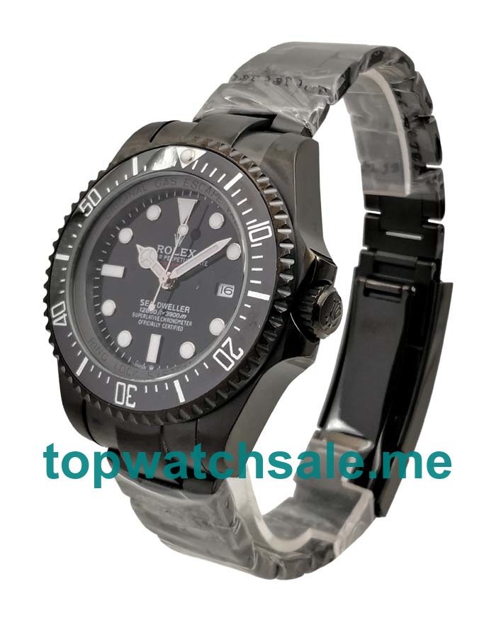 UK Black Dials Black Steel Rolex Sea-Dweller Deepsea 116660 Replica Watches