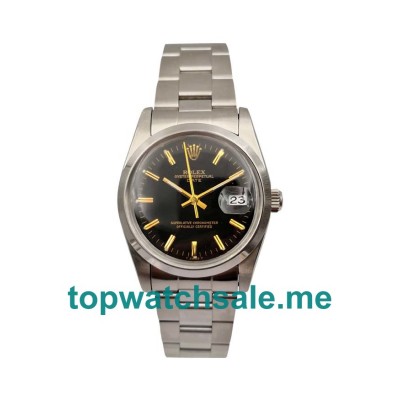 UK Black Dials Steel Rolex Oyster Perpetual Date 115200 Replica Watches