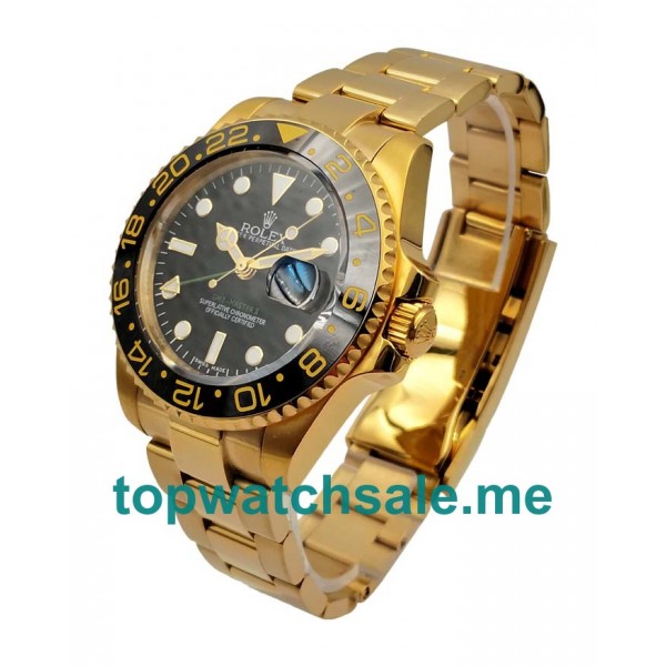 UK Black Dials Gold Rolex GMT-Master II 116718 LN Replica Watches