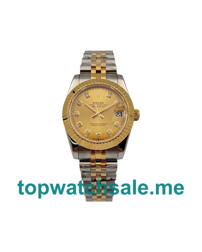 UK Champagne Dials Steel And Gold Rolex Datejust 178273 Replica Watches