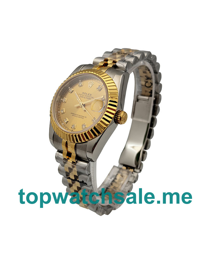 UK Champagne Dials Steel And Gold Rolex Datejust 178273 Replica Watches