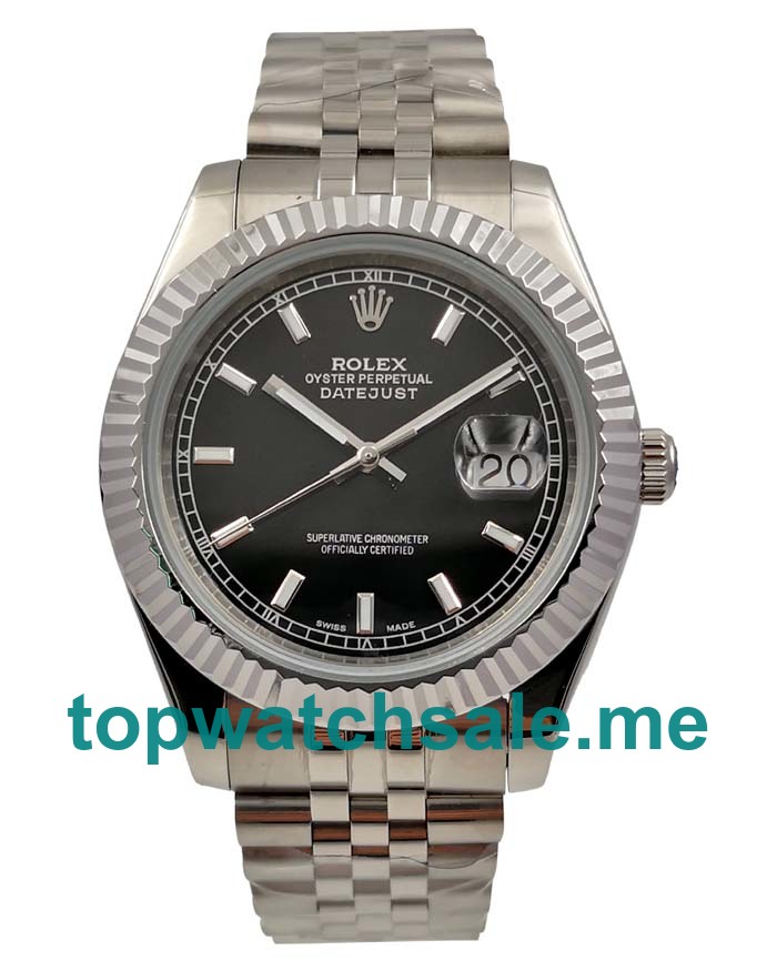 UK Black Dials Steel Rolex Datejust 116234 Replica Watches