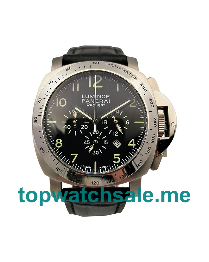 UK Black Dials Panerai Luminor Daylight PAM00196 Arabic Numerals Replica Watches