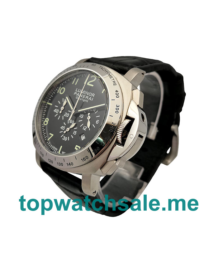 UK Black Dials Panerai Luminor Daylight PAM00196 Arabic Numerals Replica Watches