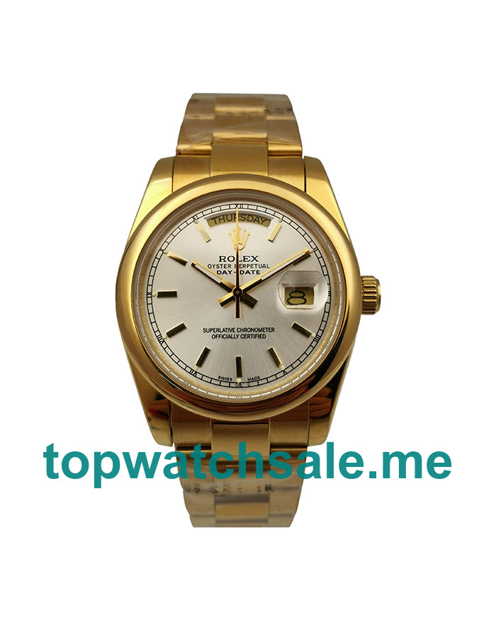 UK 36MM Gold Rolex Day-Date 118208 Replica Watches