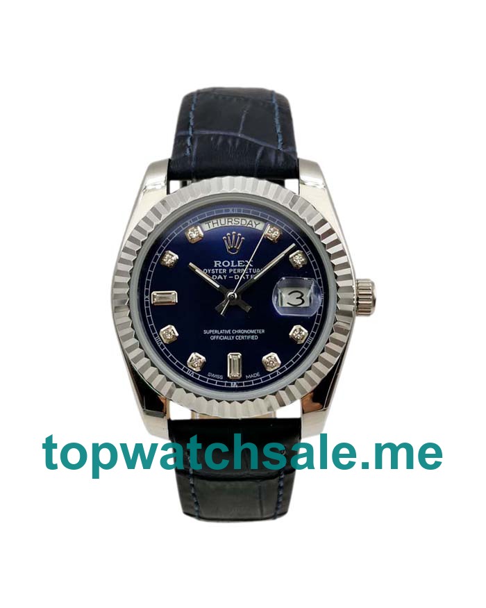 UK Blue Dials White Gold Rolex Day-Date 118139 Replica Watches