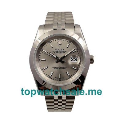 UK Gray Dials Steel Rolex Datejust 126300 Replica Watches