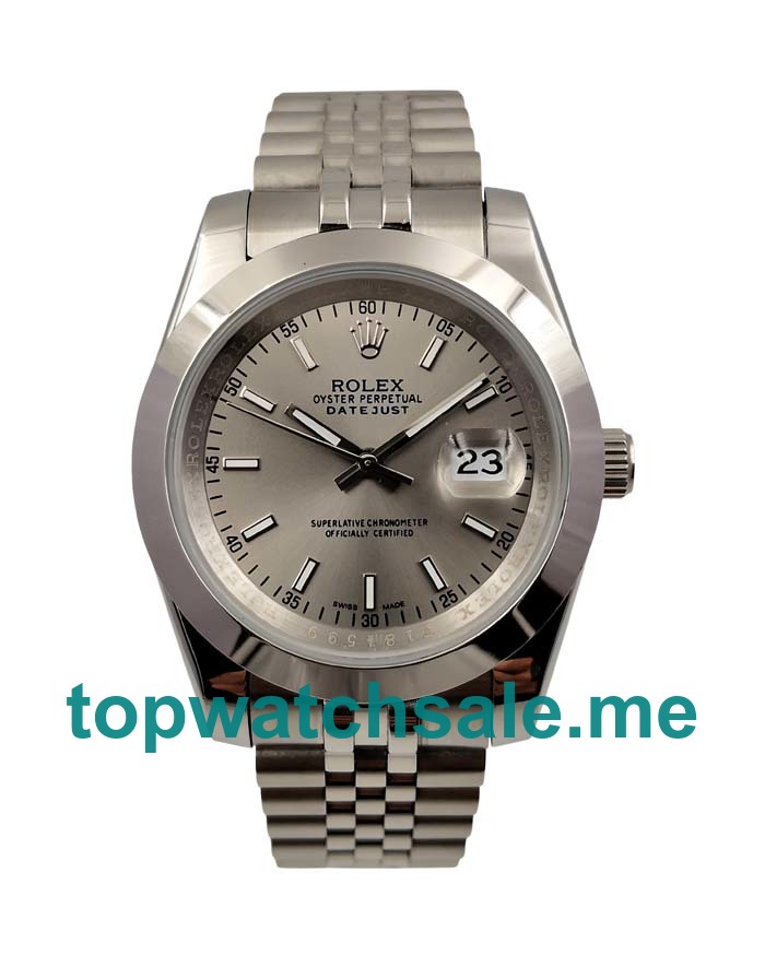 UK Gray Dials Steel Rolex Datejust 126300 Replica Watches