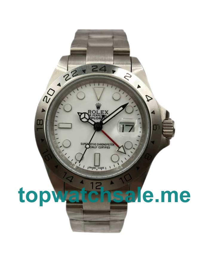 UK White Dials Steel Rolex Explorer II 16570 Replica Watches