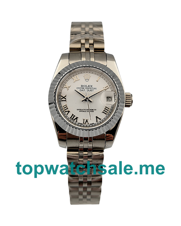 UK White Dials Steel And White Gold Rolex Lady-Datejust 179174 Replica Watches