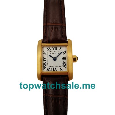 UK Silver Dials Gold Cartier Tank Francaise W5001456 Replica Watches