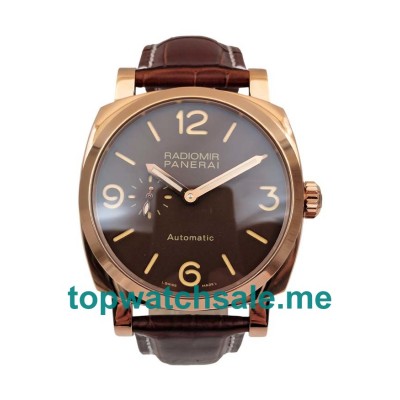 UK Brown Dials Red Gold Panerai Radiomir PAM00515 Replica Watches