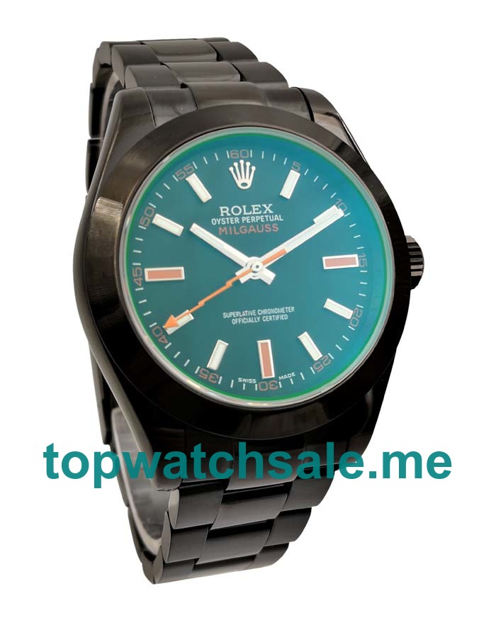 UK Black Dials Black Steel Rolex Milgauss 116400 GV Replica Watches