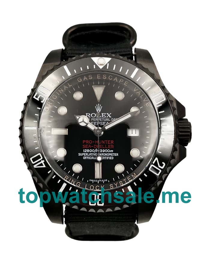 UK Black Dials Black Steel Rolex Sea-Dweller Deepsea 116660 Replica Watches