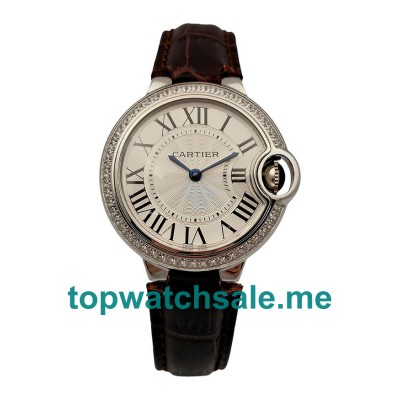 UK Silver Dials Steel Cartier Ballon Bleu W4BB0016 Replica Watches