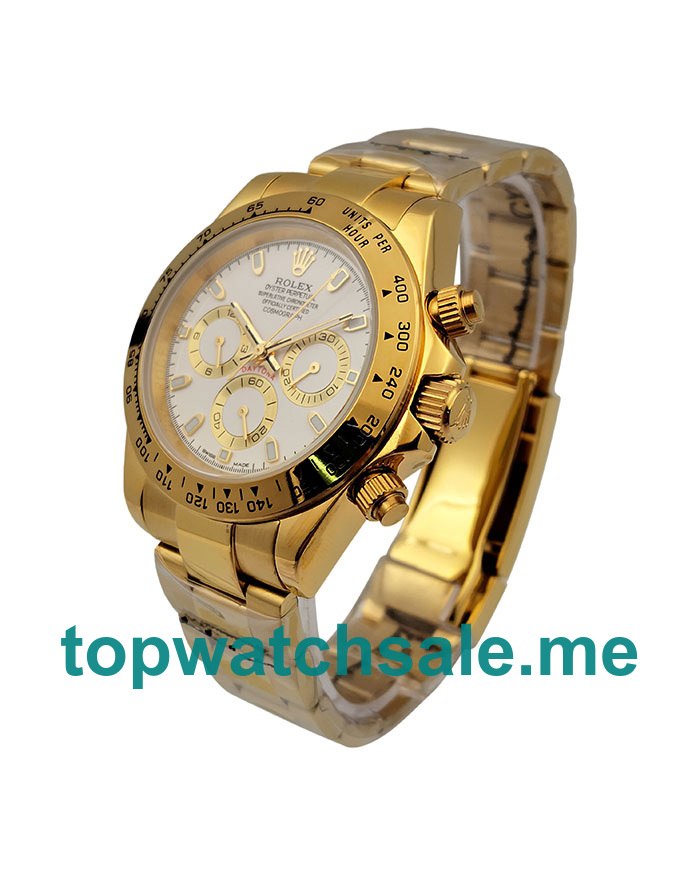 UK White Dials Gold Rolex Daytona 116528 Replica Watches